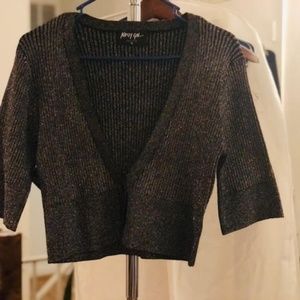 Nasty Gal Shimmery Crop Cardigan Size XL